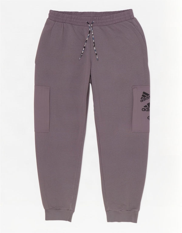 Adidas Mens Graphic Cargo Tracksuit Trousers Joggers Medium Grey Cotton
