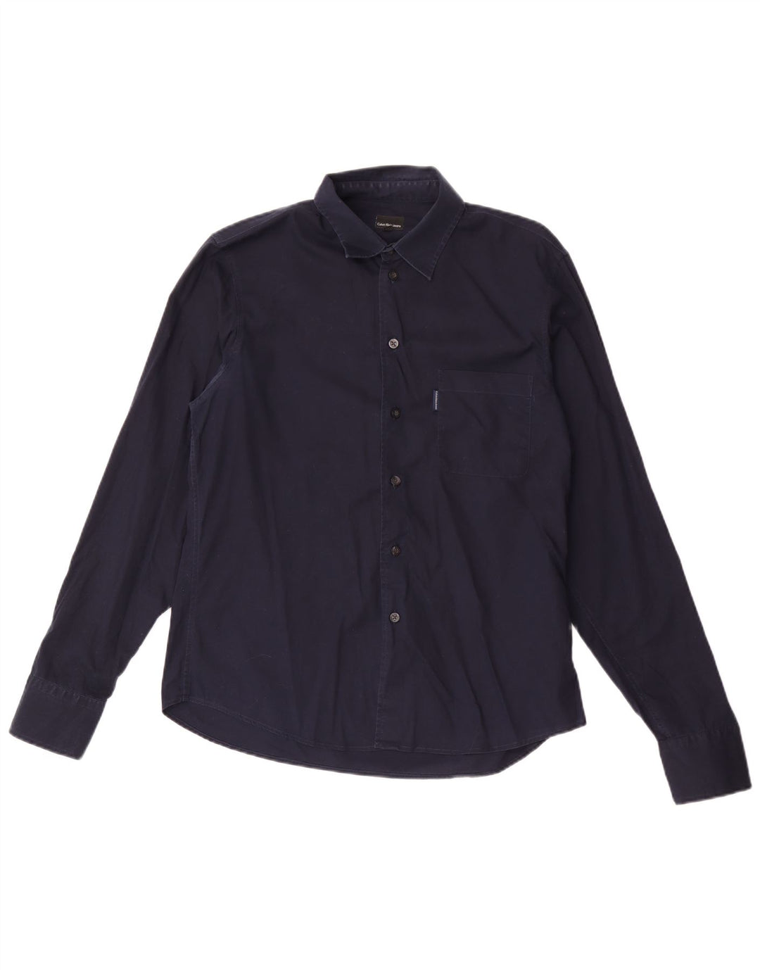 Calvin Klein Jeans Mens Shirt Large Navy Blue Cotton