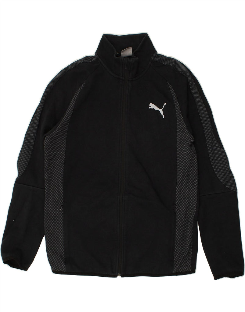 PUMA Mens Tracksuit Top Jacket Large Black Cotton | Vintage Puma | Thrift | Second-Hand Puma | Used Clothing | Messina Hembry 