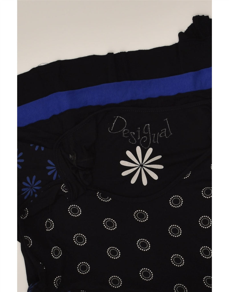 DESIGUAL Womens A-Line Dress UK 18 XL Black Patchwork | Vintage Desigual | Thrift | Second-Hand Desigual | Used Clothing | Messina Hembry 