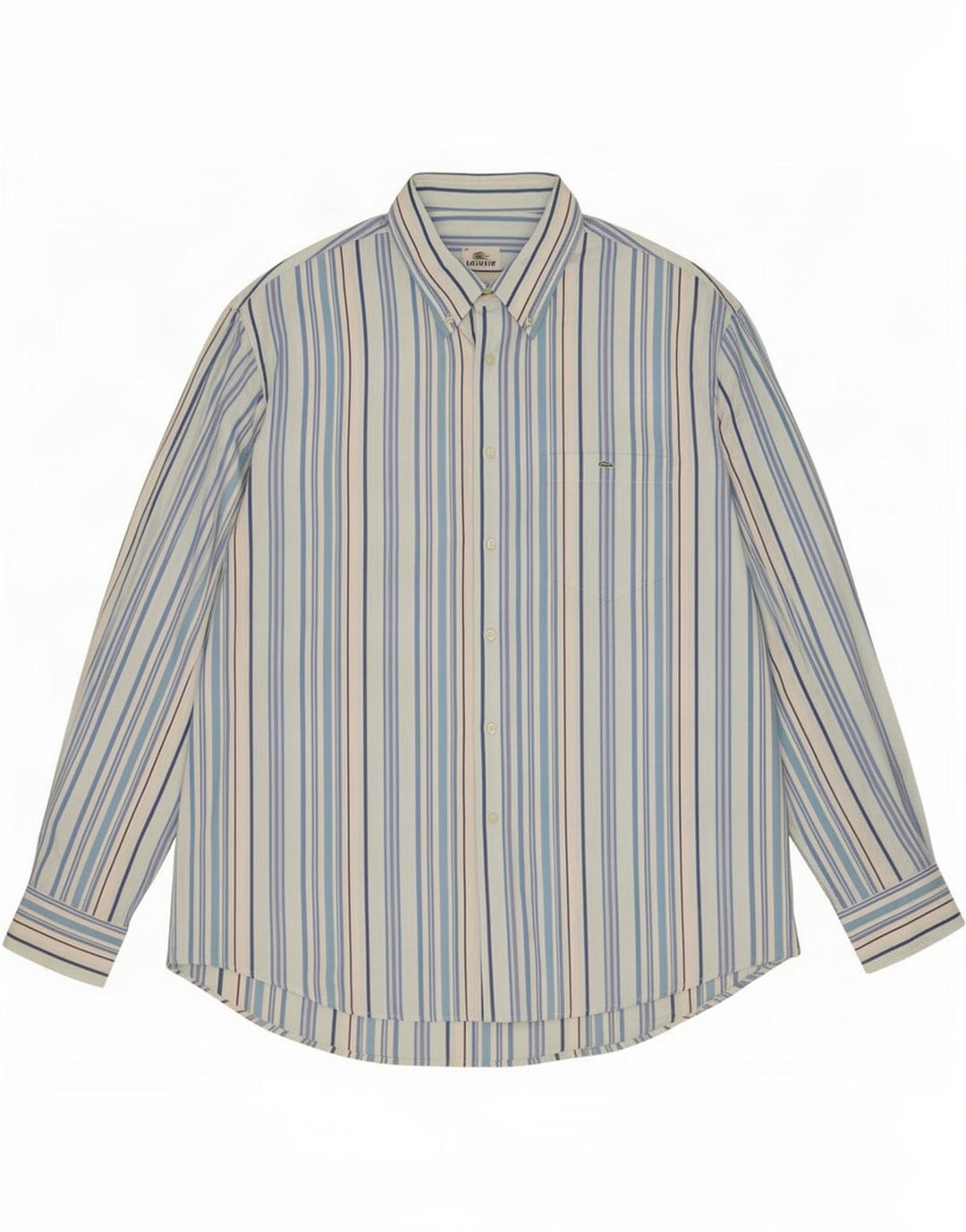 Lacoste Mens Shirt Size 44 XL Blue Pinstripe