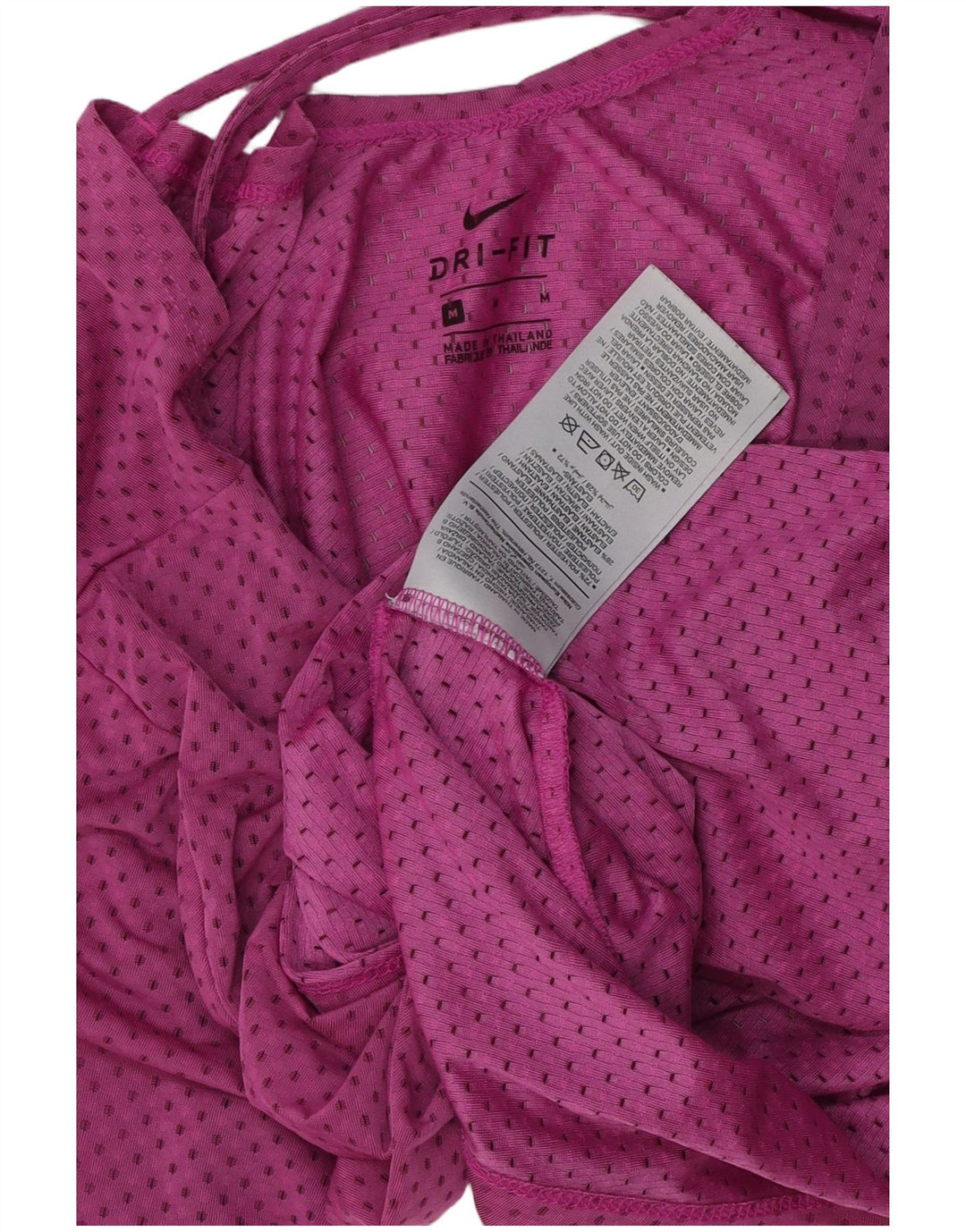 NIKE Womens Dri Fit T-Shirt Top UK 14 Medium Pink Spotted Polyester