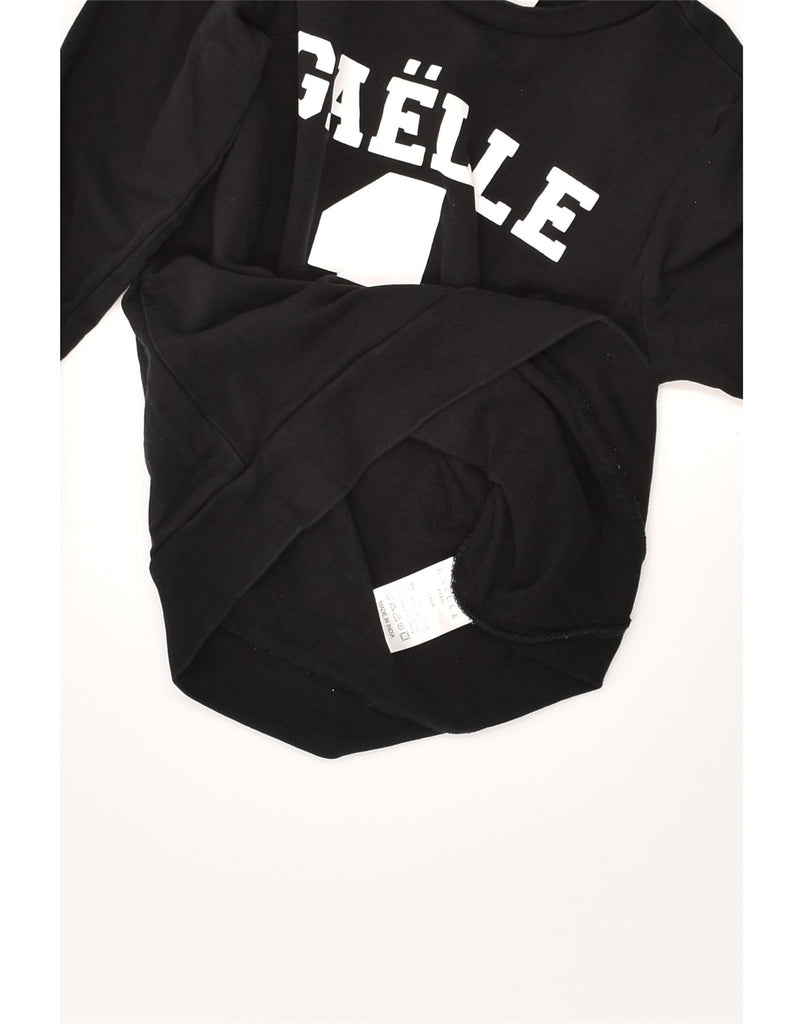 GAELLE Girls Graphic Sweatshirt Jumper 9-10 Years Black Cotton | Vintage Gaelle | Thrift | Second-Hand Gaelle | Used Clothing | Messina Hembry 