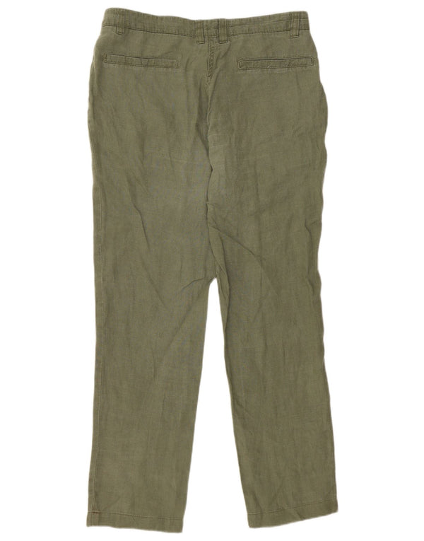 Dack's Womens Straight Chino Trousers IT 42 Medium W30 L27 Green