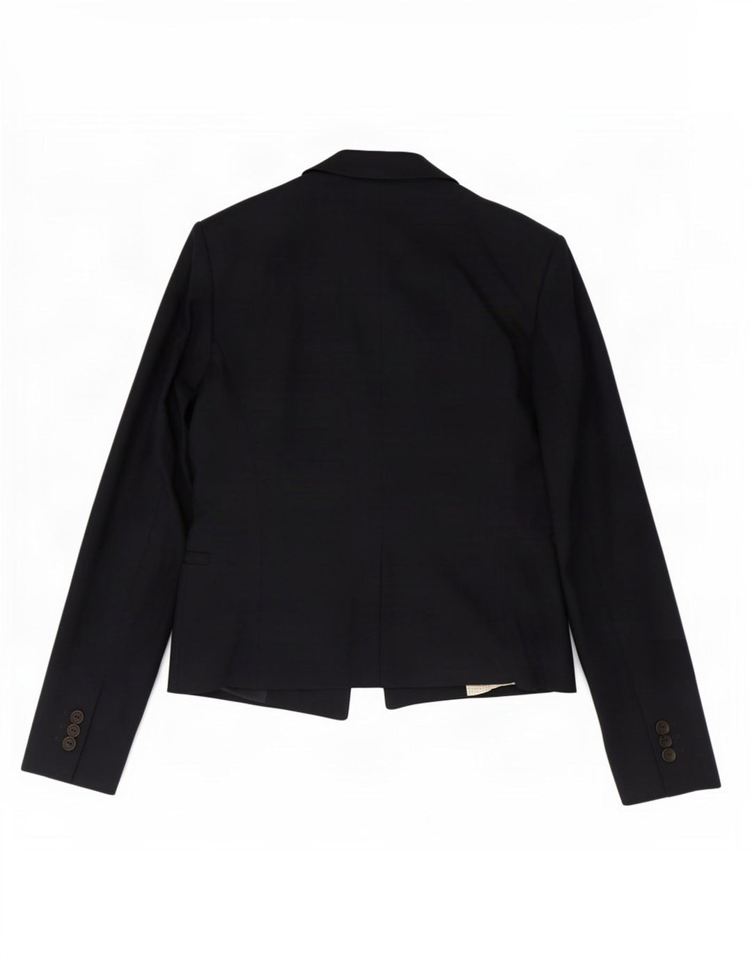 Zara Womens 1 Button Blazer Jacket UK 12 Medium Navy Blue Cotton