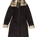Vintage Womens Sherpa Overcoat IT 40 Small Black