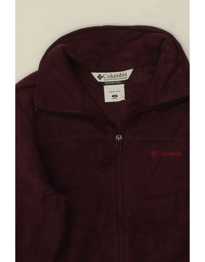 COLUMBIA Womens Fleece Jacket UK 10 Small Burgundy Vintage Columbia and Second-Hand Columbia from Messina Hembry 