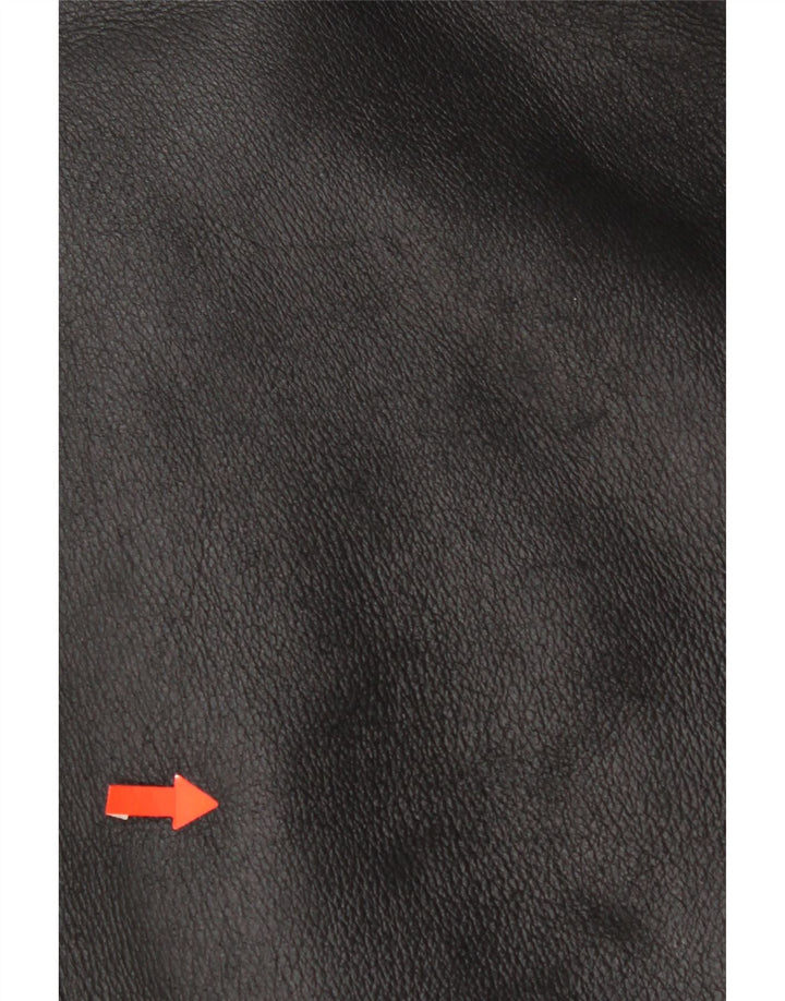 Bugatti Mens Shearling Overcoat EU 56 3XL Black Leather
