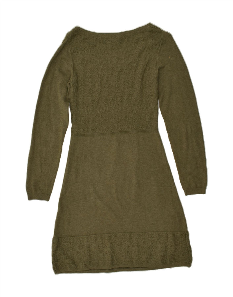 FAT FACE Womens Long Sleeve Jumper Dress UK 10 Small Green Cotton | Vintage Fat Face | Thrift | Second-Hand Fat Face | Used Clothing | Messina Hembry 