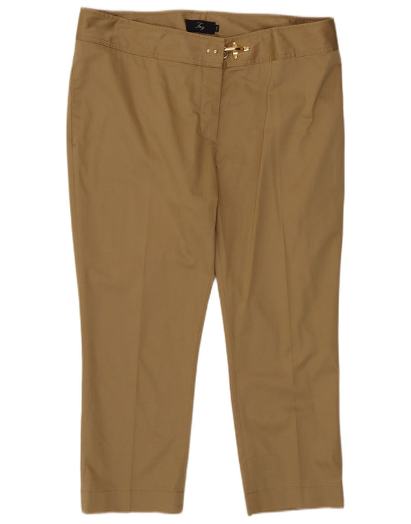 Fay Womens Capri Trousers EU 48 2XL W36 L22 Beige Cotton