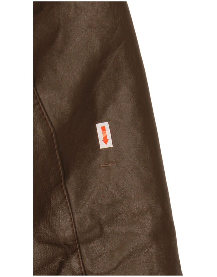 VINTAGE Mens Leather Jacket UK 38 Medium Brown Leather