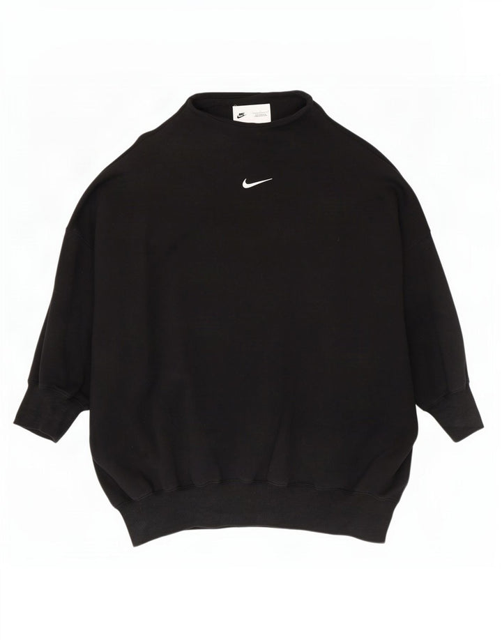 Nike Womens Oversized Sweatshirt Jumper UK 16 Large Black Cotton