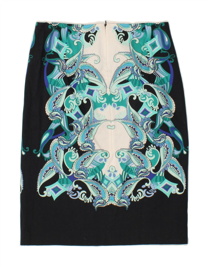 MARELLA Womens Midi Skirt UK 16 Large W32  Blue Paisley Cotton Vintage Marella and Second-Hand Marella from Messina Hembry 