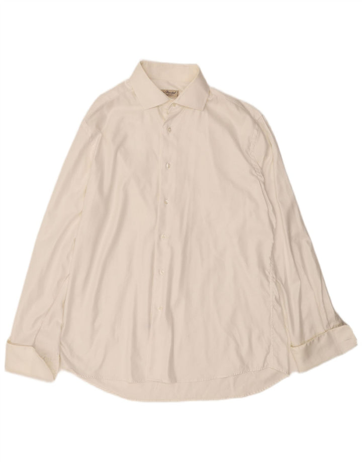 VINTAGE Mens Shirt Size 41 Medium Off White Cotton