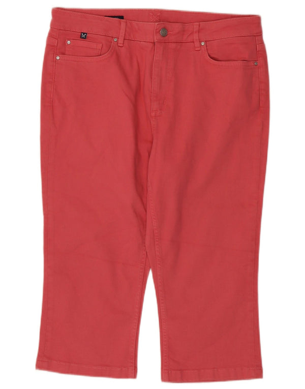 Crew Clothing Womens Straight Capri Trousers UK 14 Large W34 L19 Pink