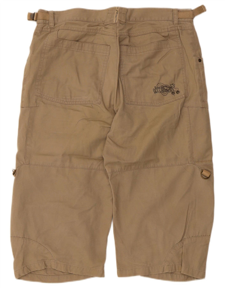 Jack Wolfskin Mens Cargo Bermuda Shorts W33 Large Beige Cotton