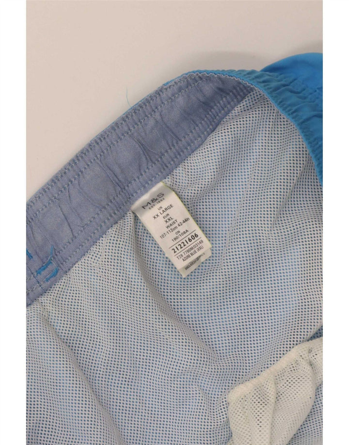 Marks & Spencer Mens Swimming Shorts 2XL Blue Polyester