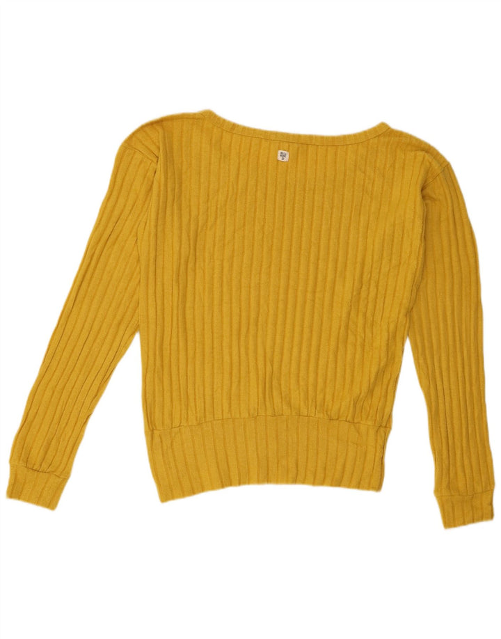 Billabong Womens Top Long Sleeve UK 16 Large Yellow Polyester