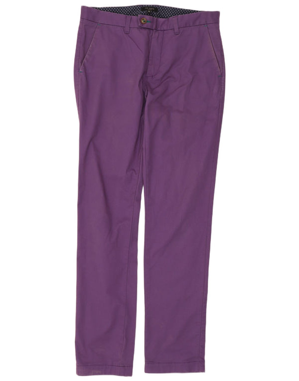 Ted Baker Mens Slim Chino Trousers W32 L33 Purple Cotton