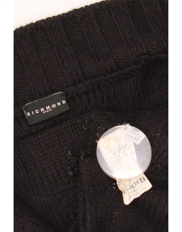 Richmond Womens Cardigan Sweater UK 20 2XL Black Wool
