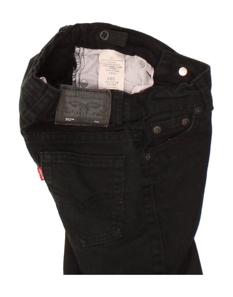 LEVI'S Boys 502 Regular Tapered Jeans 5-6 Years W20 L20 Black Cotton Vintage Levi's and Second-Hand Levi's from Messina Hembry 