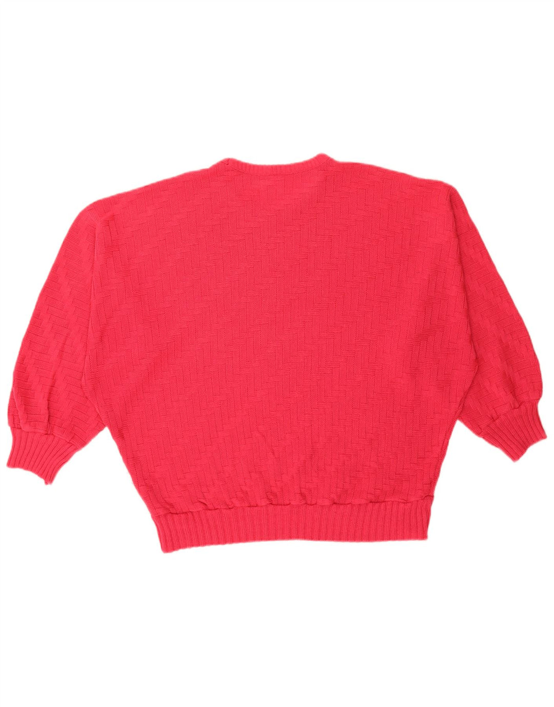 Vintage Womens Oversized Crew Neck Jumper Sweater UK 14 Large Pink