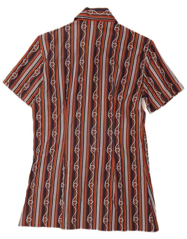 Mass Mens Short Sleeve Shirt Size 15 1/2 39 Medium Black Striped