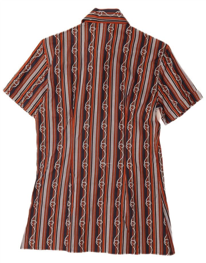 Mass Mens Short Sleeve Shirt Size 15 1/2 39 Medium Black Striped