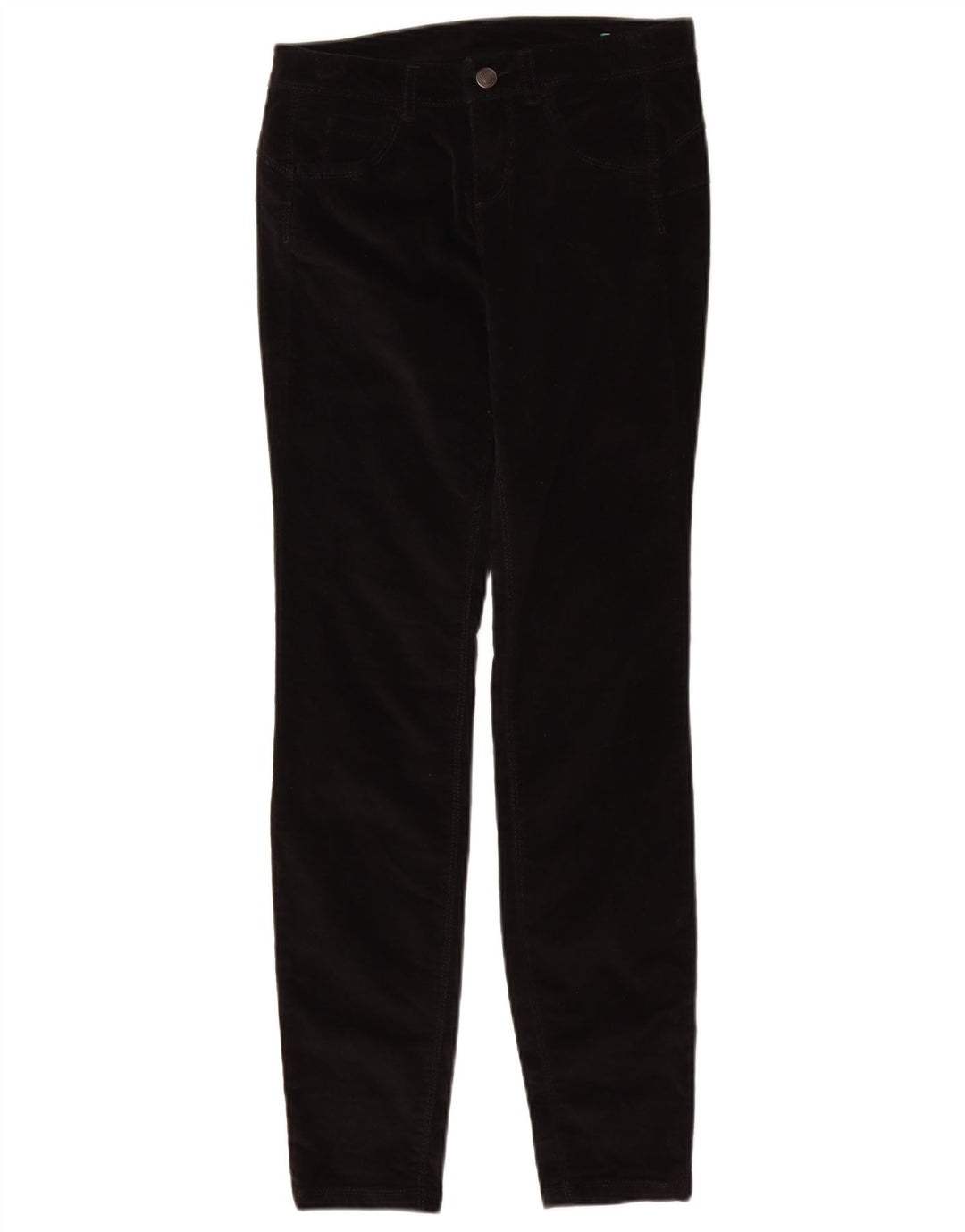 BENETTON Womens Slim Corduroy Trousers W26 L29  Black
