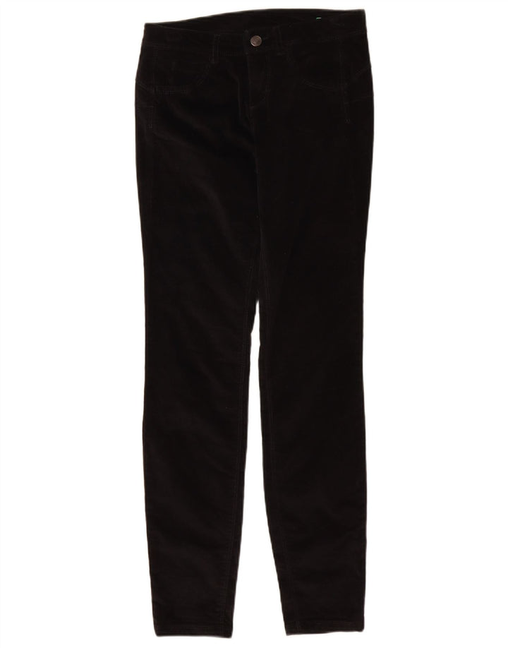 BENETTON Womens Slim Corduroy Trousers W26 L29  Black