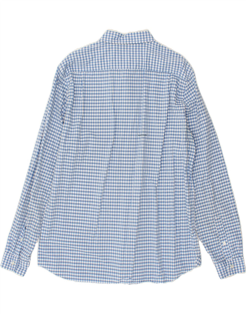 LACOSTE Mens Regular Fit Shirt Size 44 XL Blue Gingham Cotton Vintage Lacoste and Second-Hand Lacoste from Messina Hembry 