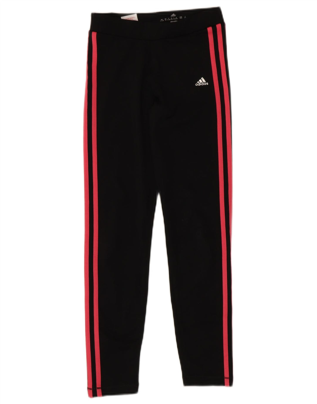 ADIDAS Girls Climalite Leggings 11-12 Years Black Polyester