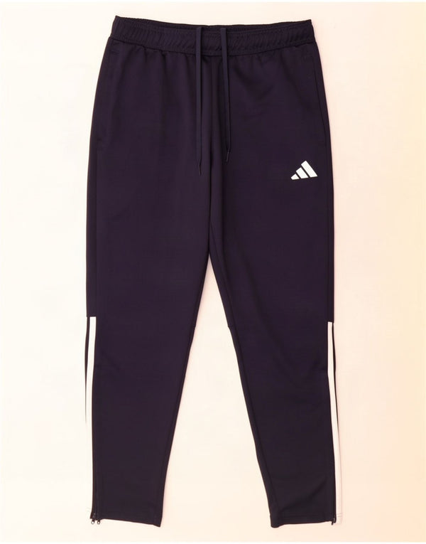 Adidas Mens Aeroready Tracksuit Trousers Large Navy Blue Polyester