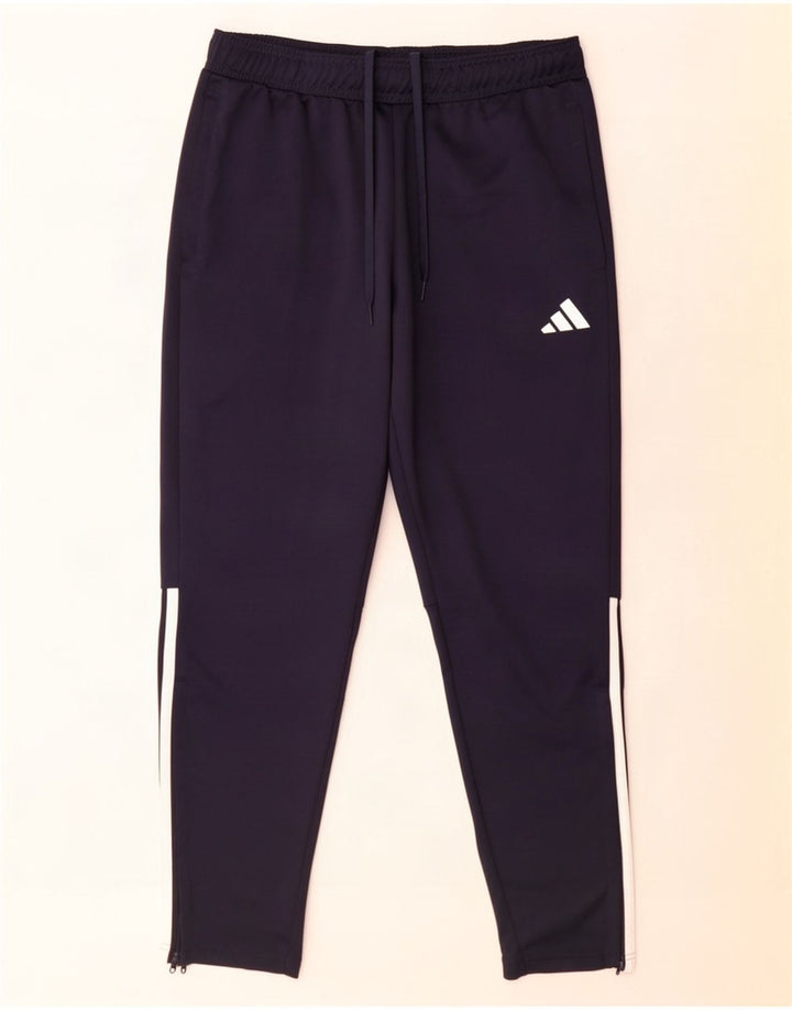 Adidas Mens Aeroready Tracksuit Trousers Large Navy Blue Polyester