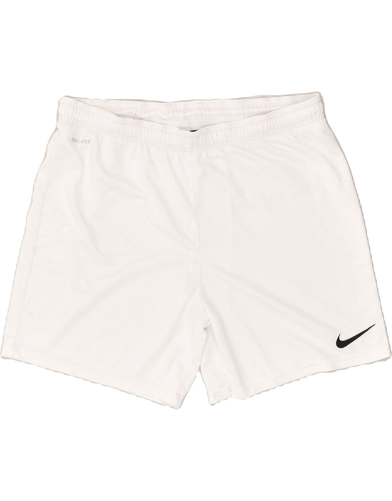 NIKE Mens Dri Fit Sport Shorts Large White Polyester | Vintage Nike | Thrift | Second-Hand Nike | Used Clothing | Messina Hembry 
