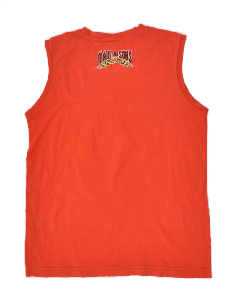 MAUI AND SONS Boys Graphic Vest Top 13-14 Years 2XL Red Cotton | Vintage Maui and Sons | Thrift | Second-Hand Maui and Sons | Used Clothing | Messina Hembry 