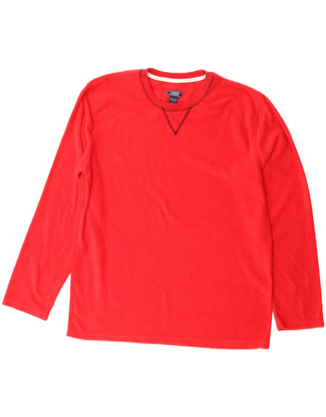 IZOD Mens Fleece Jumper Large Red Polyester