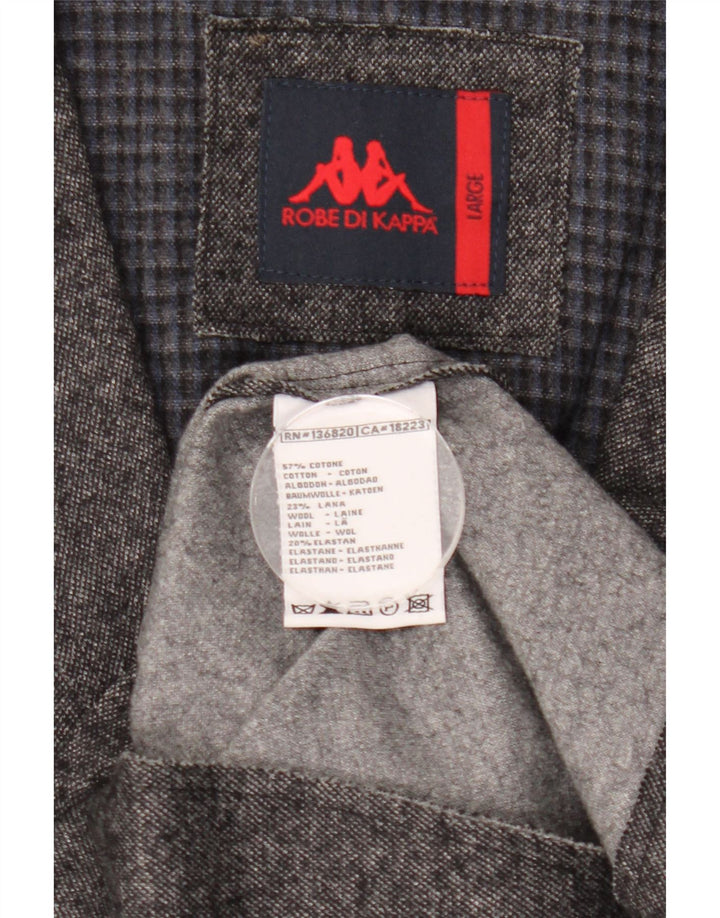 Kappa Mens 3 Button Blazer Jacket UK 40 Large Grey Cotton