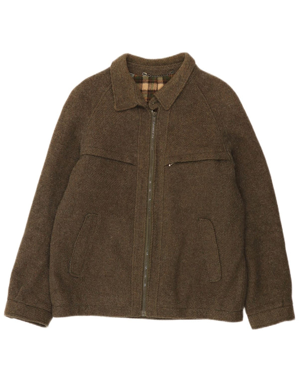 Vintage Mens Utility Jacket IT 50 Large Khaki Wool