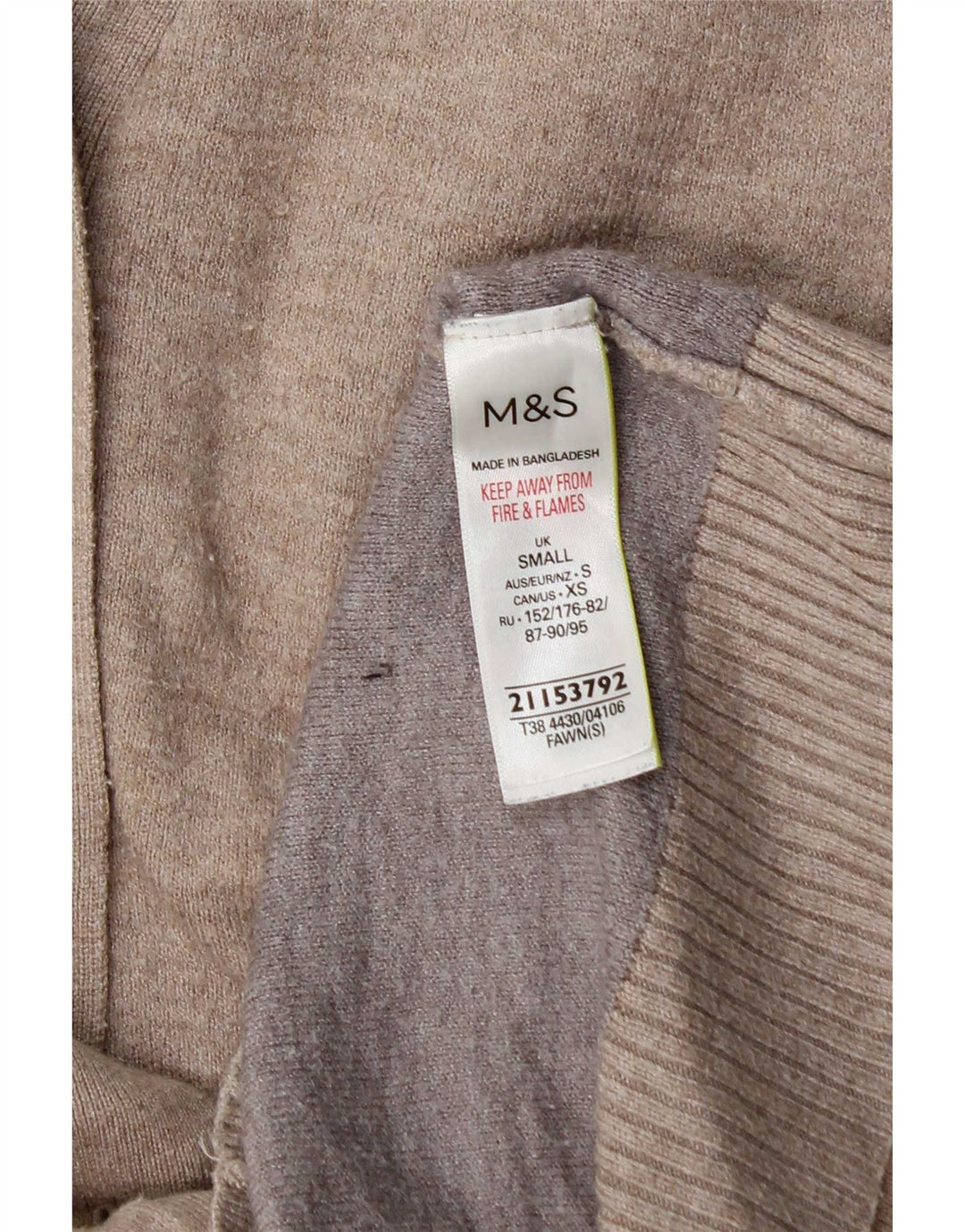 Marks & Spencer Womens Oversized Cardigan Sweater UK 10 Small Beige Viscose