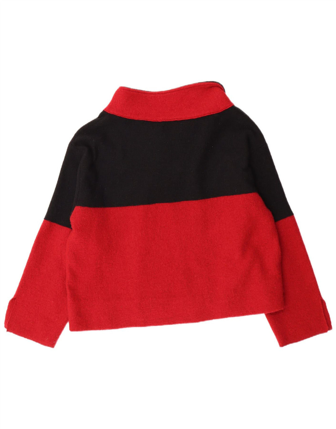 ZARA Womens Shawl Neck Jumper Sweater UK 14 Medium Red Colourblock