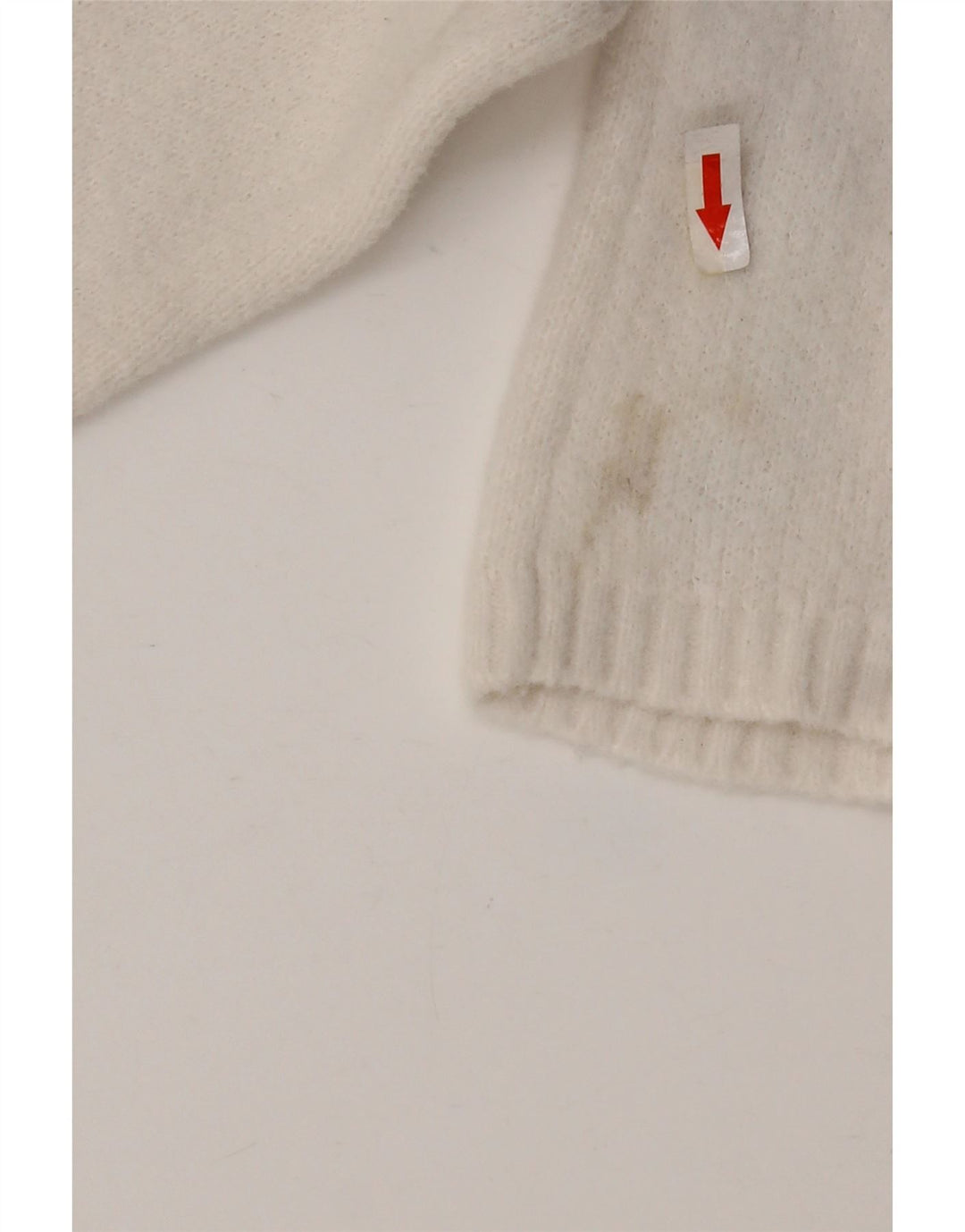Zara Womens Crop Crew Neck Jumper Sweater UK 14 Medium White Nylon