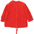 Vintage Womens Short Sleeve Front Tie Shirt Blouse UK 12 Medium Red
