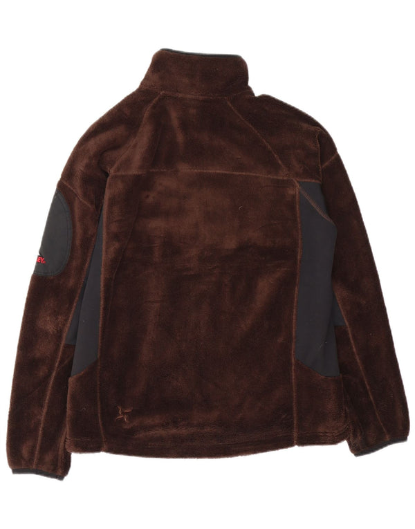 McKinley Womens Graphic Fleece Jacket UK 12 Medium Brown Colourblock