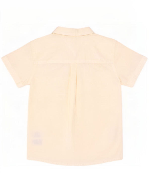 Tommy Hilfiger Boys Short Sleeve Shirt 3-4 Years Off White Cotton