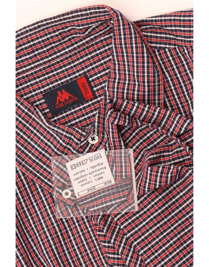 Kappa Mens Short Sleeve Shirt 2XL Red Check Cotton