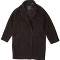 Levi's Womens Oversized Overcoat UK 10 Small Black Herringbone Polyester