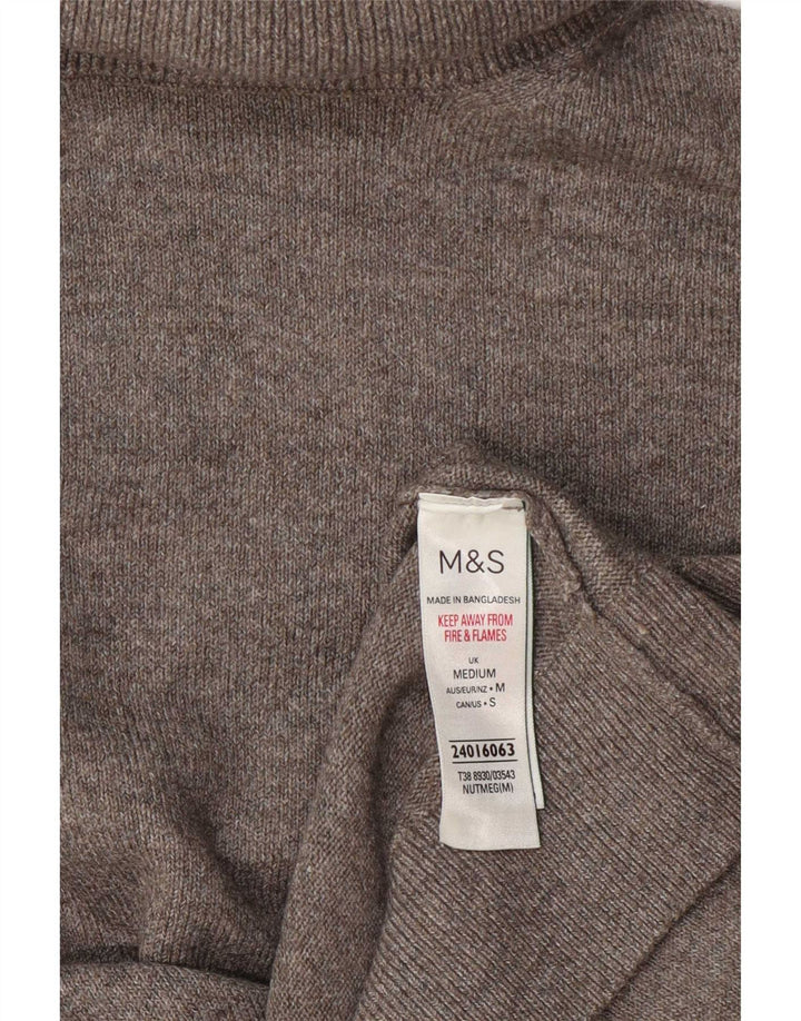 Marks & Spencer Womens Roll Neck Jumper Sweater UK 14 Medium Grey Polyester