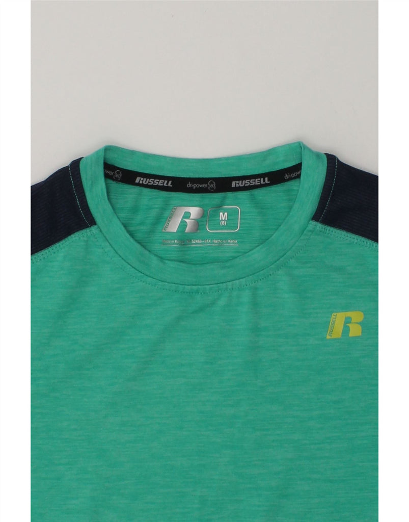 RUSSELL ATHLETIC Boys Top Long Sleeve 7-8 Years Medium  Green | Vintage Russell Athletic | Thrift | Second-Hand Russell Athletic | Used Clothing | Messina Hembry 