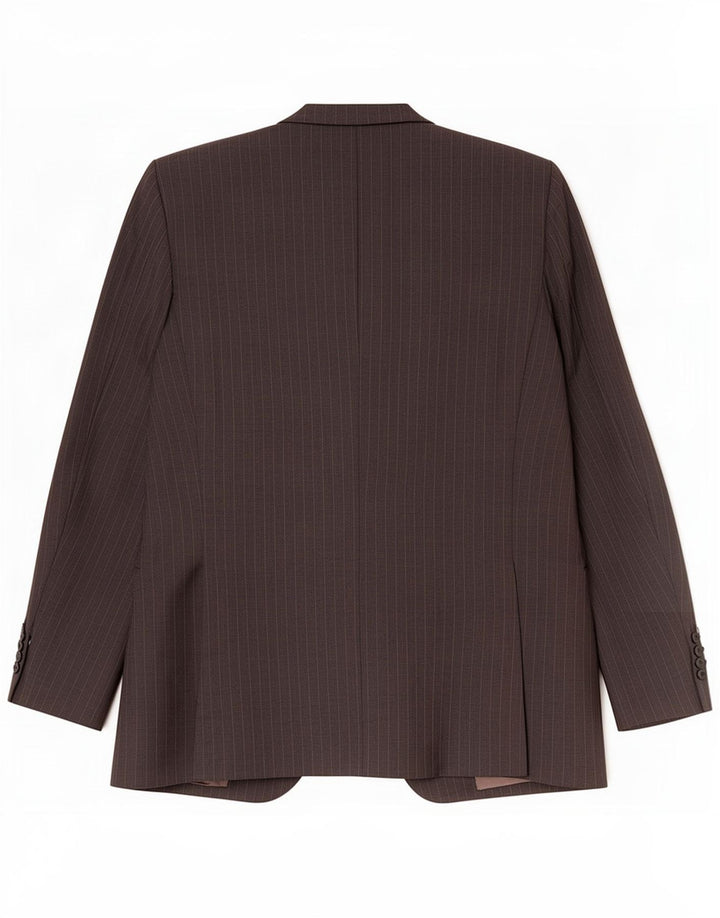 Trussardi Mens 3 Button Blazer Jacket IT 52 XL Grey Striped Virgin Wool